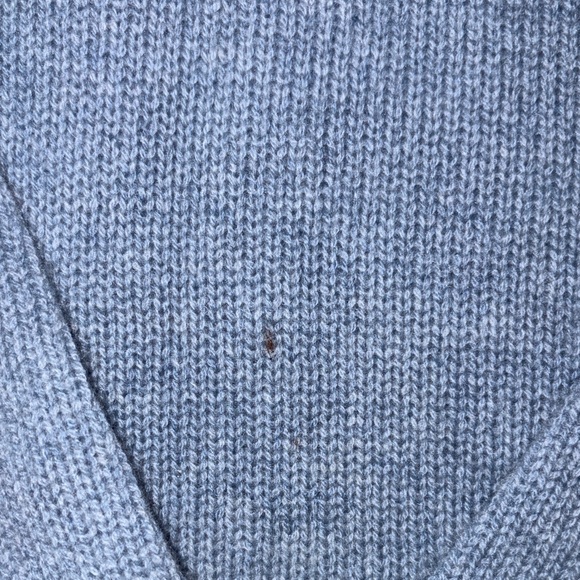 360 Cashmere Blue Mock Neck Sweater | Medium - Picture 7 of 11
